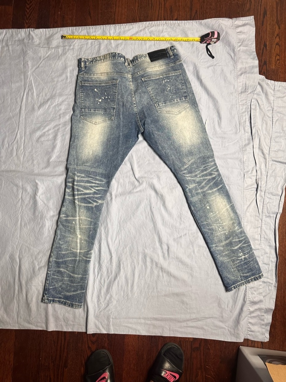 Decibel Slim Fit Distressed Light Blue Skinny Jeans for Men - Picture 11 of 11